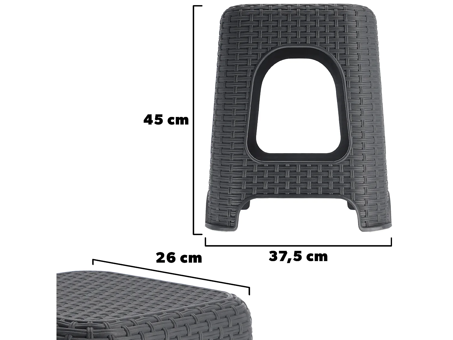 KADAX Hocker Küchenhocker Stuhl Anthrazit 120kg