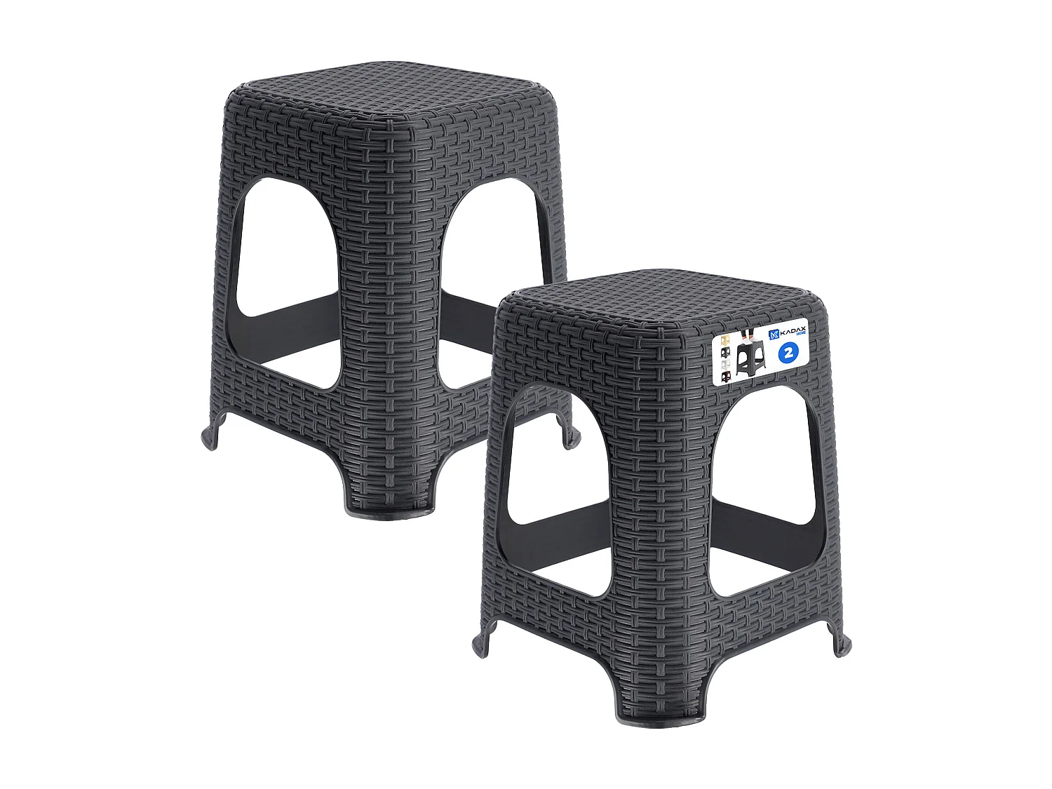 KADAX Tabouret en plastique, escabeau, jusqu'à 120 kg, tabouret en rotin avec pieds antidérapants, tabouret de bain, tabouret de salon, tabouret d'assise léger,