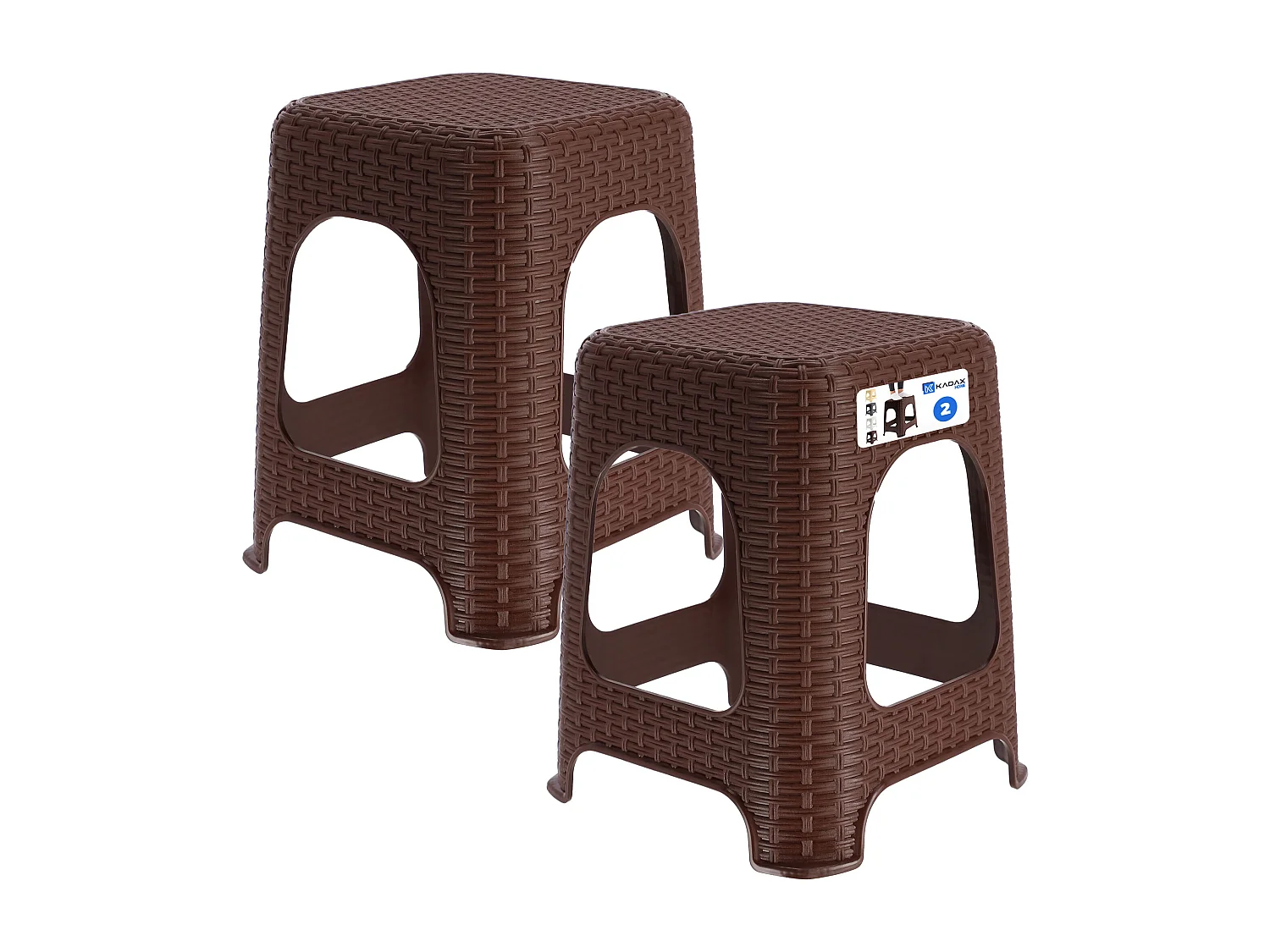 KADAX Tabouret en plastique, escabeau, jusqu'à 120 kg, tabouret en rotin avec pieds antidérapants, tabouret de bain, tabouret de salon, tabouret d'assise léger,