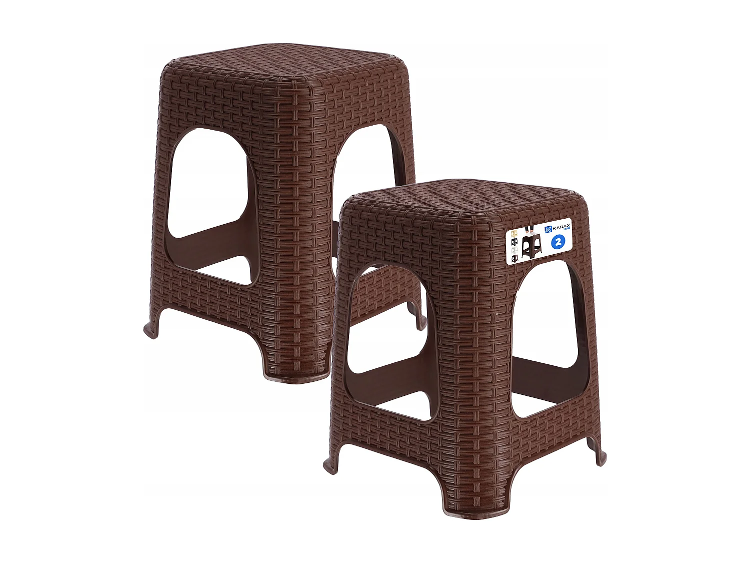 KADAX Tabouret en plastique, escabeau, jusqu'à 120 kg, tabouret en rotin avec pieds antidérapants, tabouret de bain, tabouret de salon, tabouret d'assise léger,