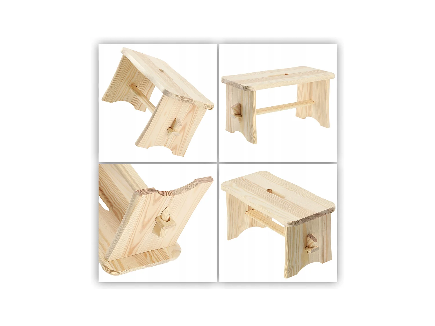 KADAX Taboret drewniany Falun 39 x 20 cm, naturalny