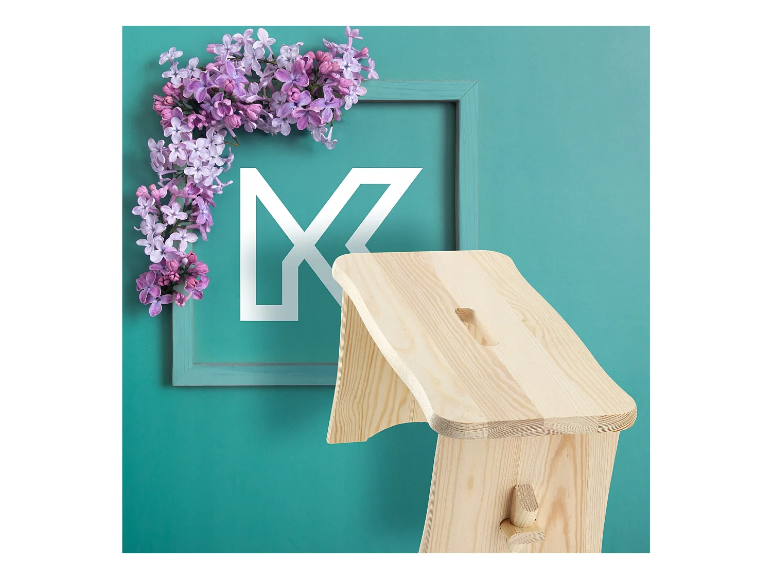 KADAX Taboret drewniany Falun 39 x 20 cm, naturalny