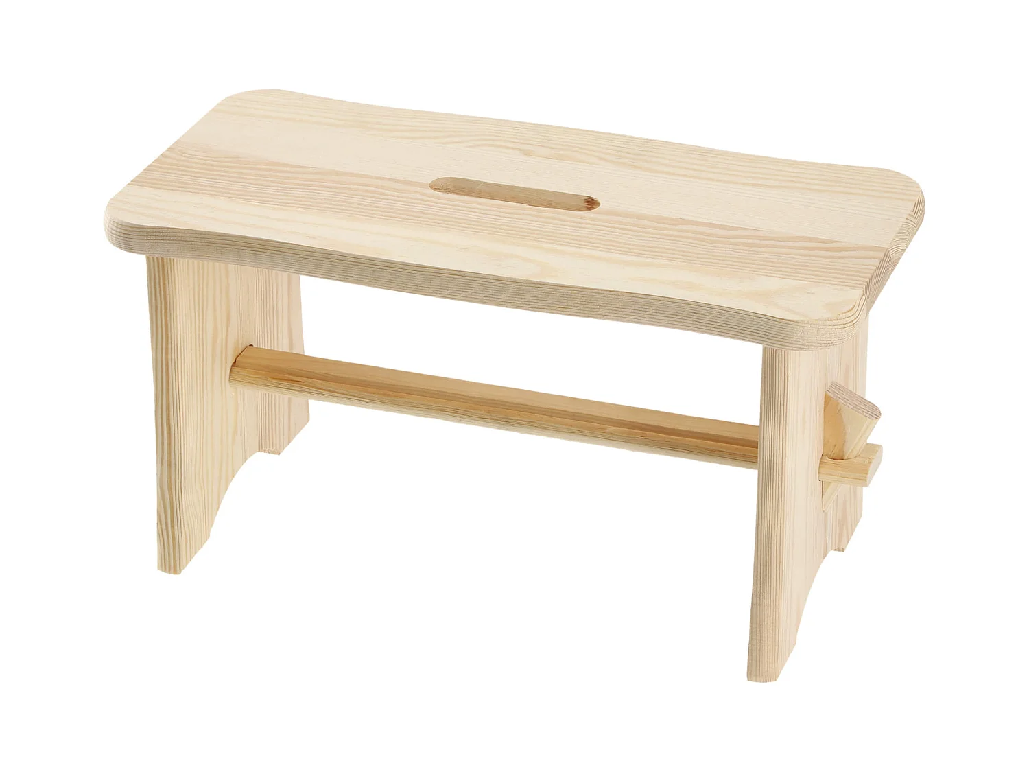 Tabouret en bois KADAX - Repose-pieds en pin naturel non verni, repose-pieds en 3 modèles, tabouret de bar, marchepied (rectangulaire)