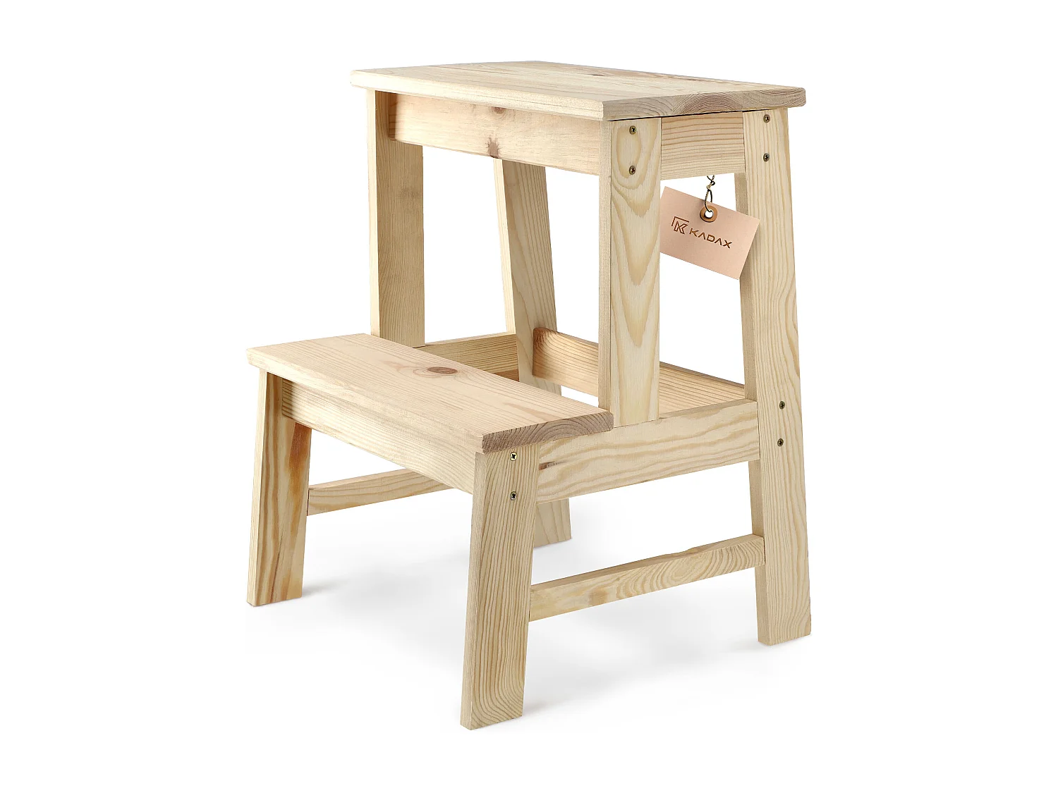 KADAX Taboret drewniany Falun drabinka 40 x 50 cm