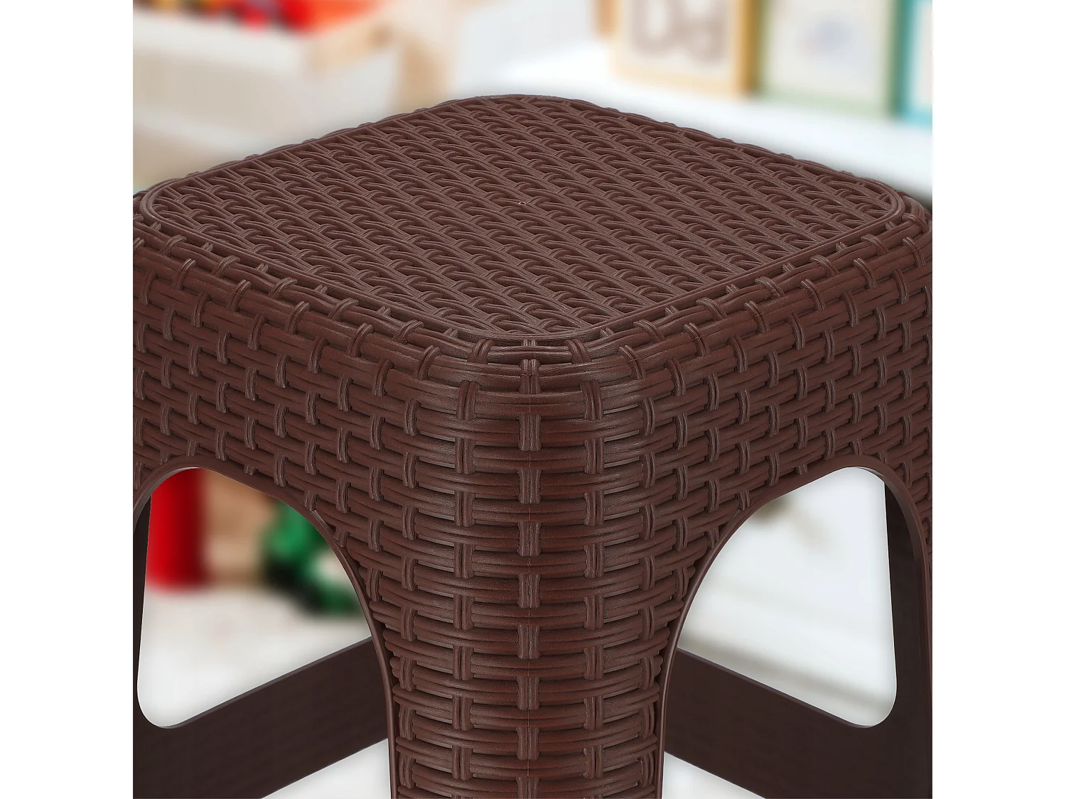 Tabouret en plastique KADAX, escabeau, jusqu'à 120 kg, tabouret en rotin avec pieds antidérapants, tabouret de bain, tabouret de salon, tabouret d'assise léger,