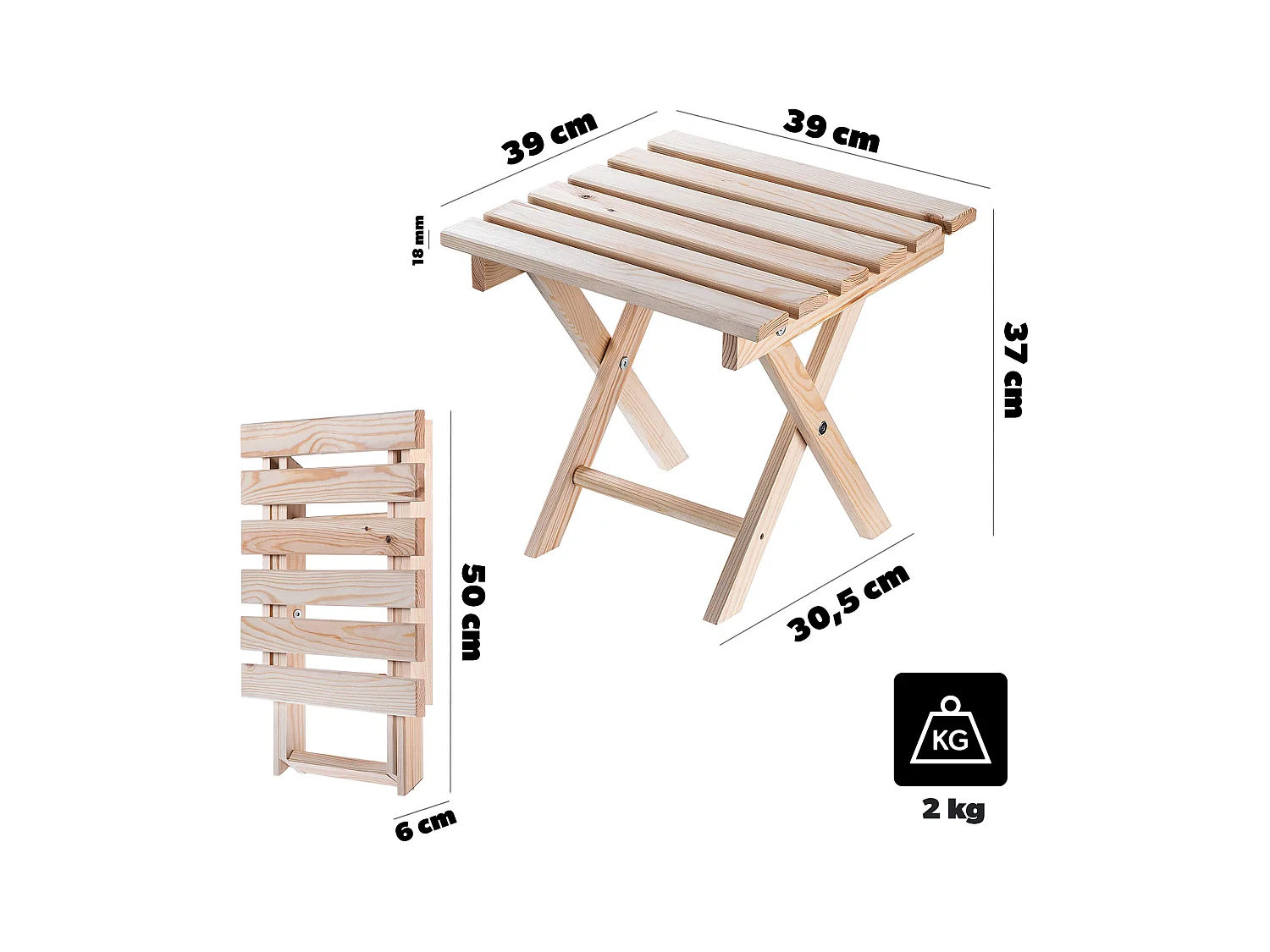 Ensemble table basse et 2 chaises longues en bois noir Anjouin