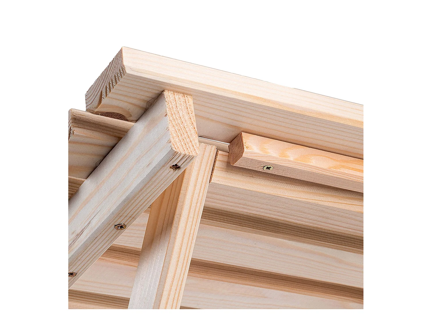 KADAX Zestaw stolik kawowy do leżaków Anjouin naturalny + 2 leżaki drewniane cappuccino