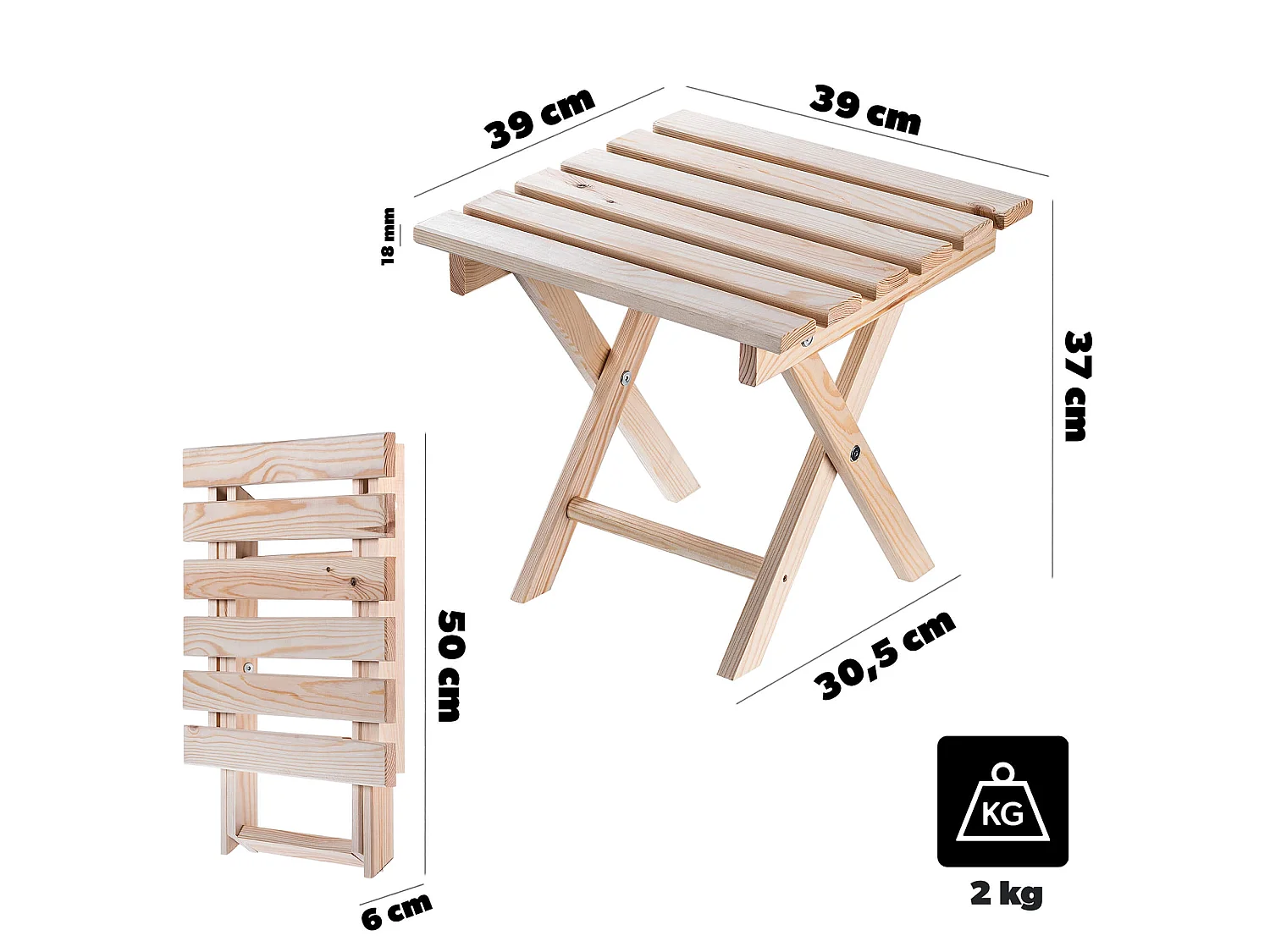 Ensemble table basse avec chaises longues Anjouin naturel + 2 chaises longues en bois cappuccino