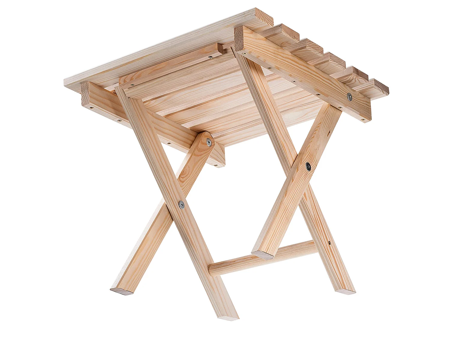 Ensemble table basse avec chaises longues Anjouin naturel + 2 chaises longues en bois cappuccino