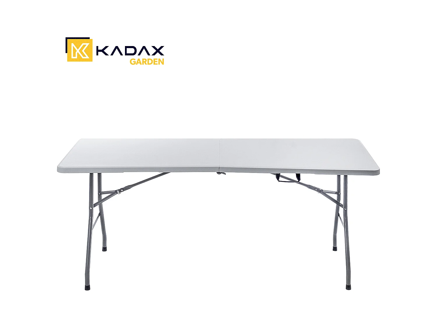 KADAX Inklapbare tuintafel, 180 x 74 x 73 cm, weerbestendige klaptafel, partytafel voor tuin, terras en balkon, robuuste buffettafel, campingtafel (wit)