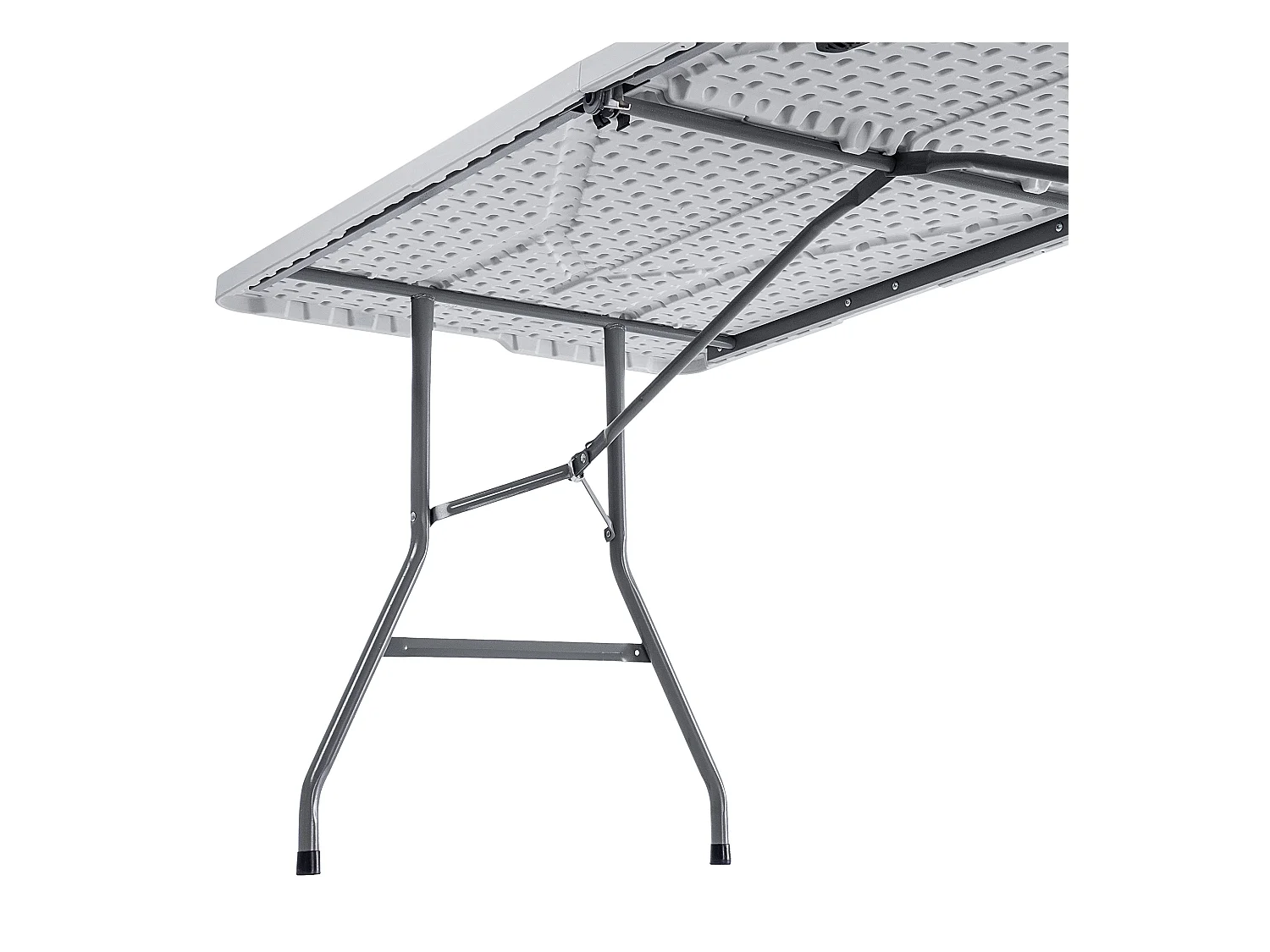 KADAX Inklapbare tuintafel, 180 x 74 x 73 cm, weerbestendige klaptafel, partytafel voor tuin, terras en balkon, robuuste buffettafel, campingtafel (wit)
