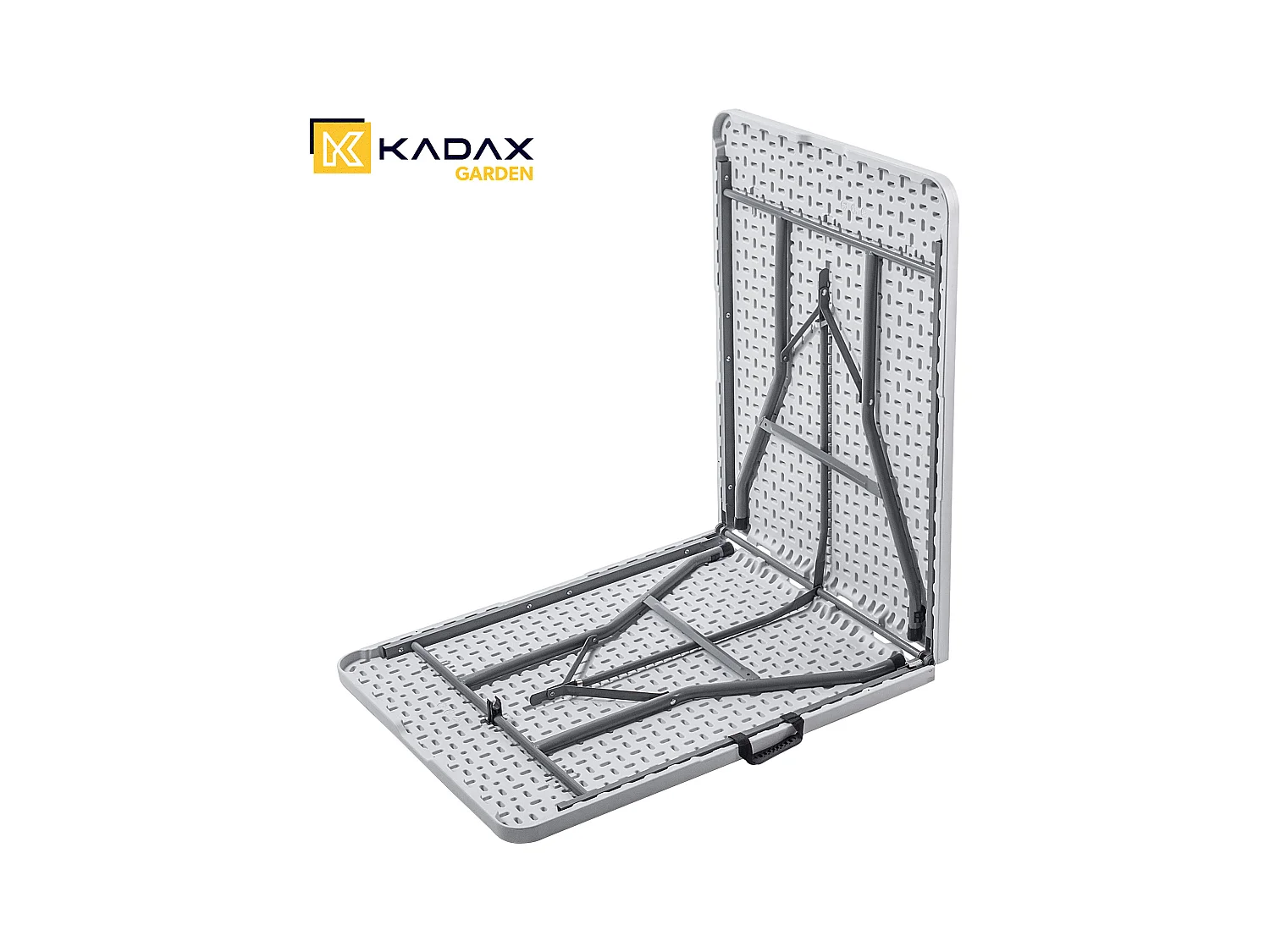 KADAX Inklapbare tuintafel, 180 x 74 x 73 cm, weerbestendige klaptafel, partytafel voor tuin, terras en balkon, robuuste buffettafel, campingtafel (wit)