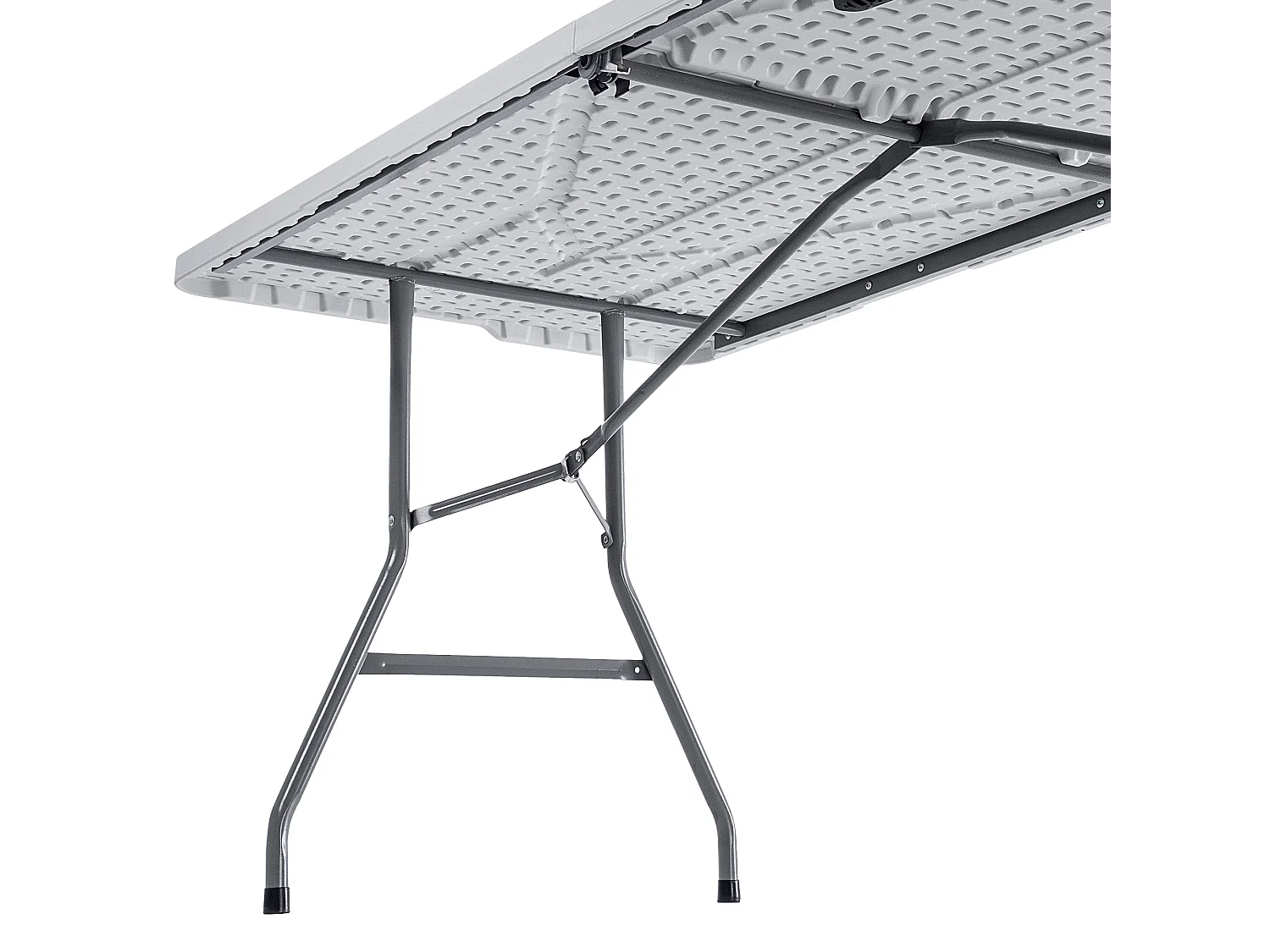 KADAX Inklapbare tuintafel, 180 x 74 x 73 cm, weerbestendige klaptafel, partytafel voor tuin, terras en balkon, robuuste buffettafel, campingtafel (wit)