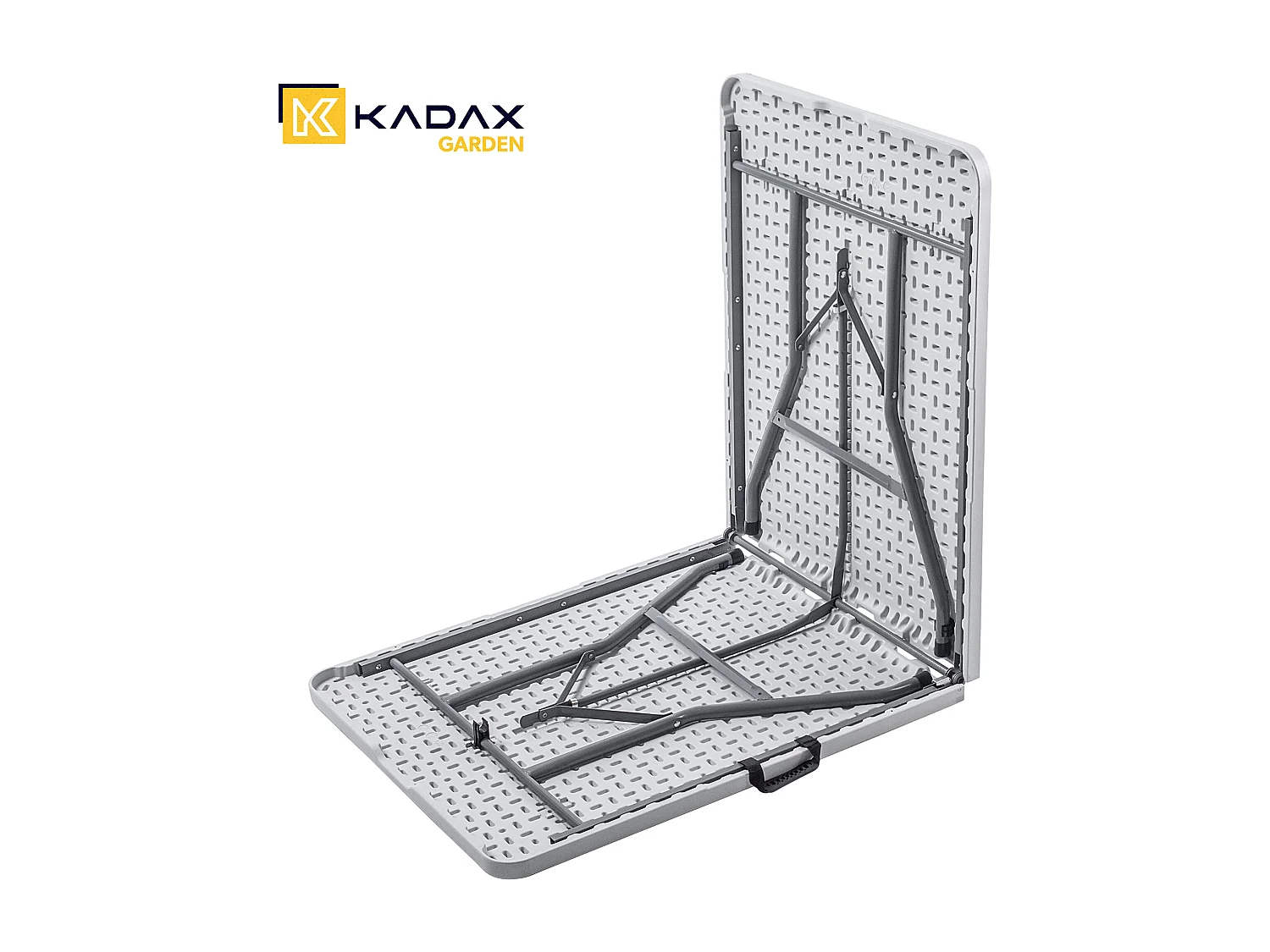 KADAX Inklapbare tuintafel, 180 x 74 x 73 cm, weerbestendige klaptafel, partytafel voor tuin, terras en balkon, robuuste buffettafel, campingtafel (wit)