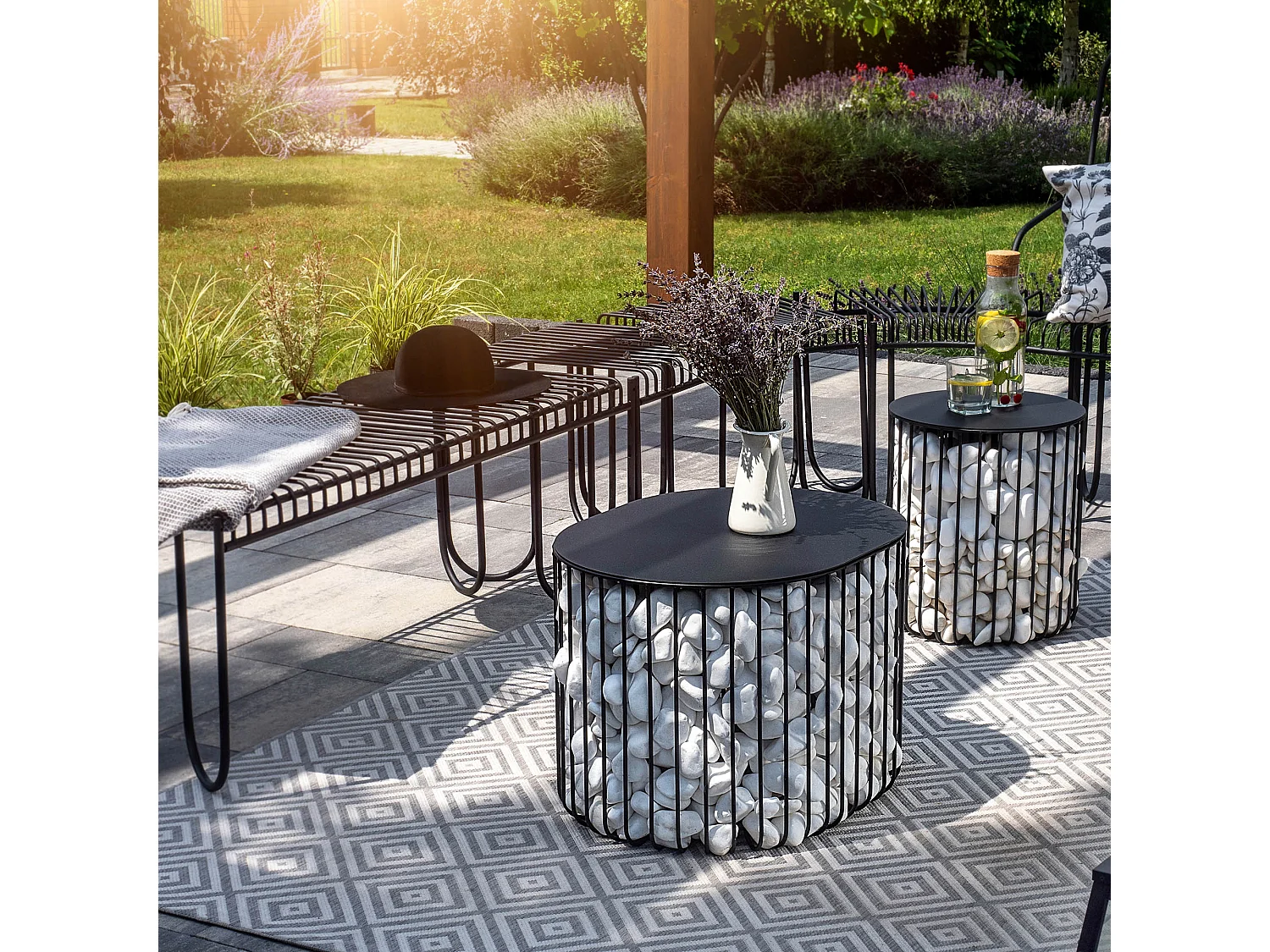 KADAX Table Table de Jardin Balcon Café Terrasse