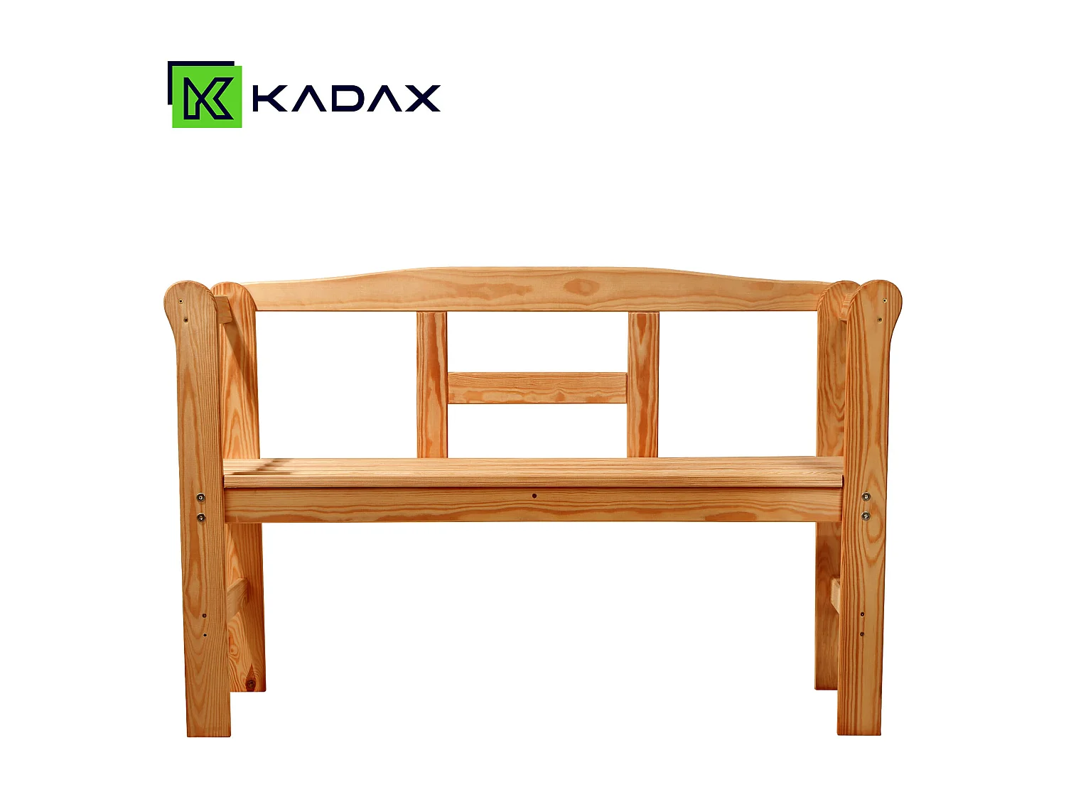 KADAX Ławka ogrodowa Coca tik z oparciem "H" 119 x 76 cm