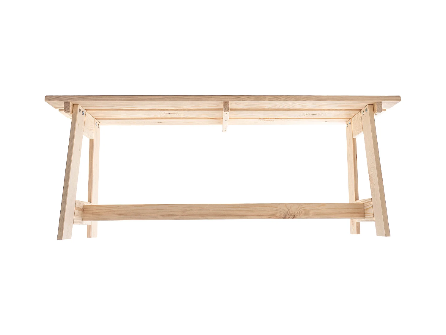 Banc de jardin en bois KADAX, 2 places, sans accoudoirs ni dossier, banc, banc de stationnement, banc extérieur pour balcon, jardin, terrasse (chêne naturel)