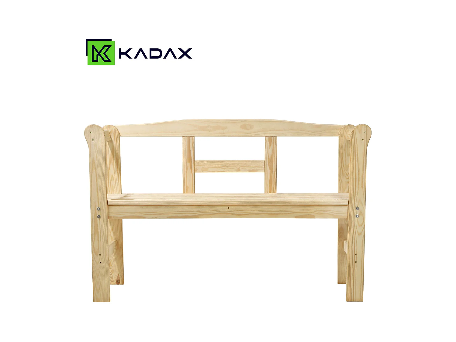 Banc de jardin en bois KADAX, 119 x 44 x 76 cm, banc en bois massif, banc en bois pour jardin, terrasse et balcon, banc de balcon résistant aux intempéries avec