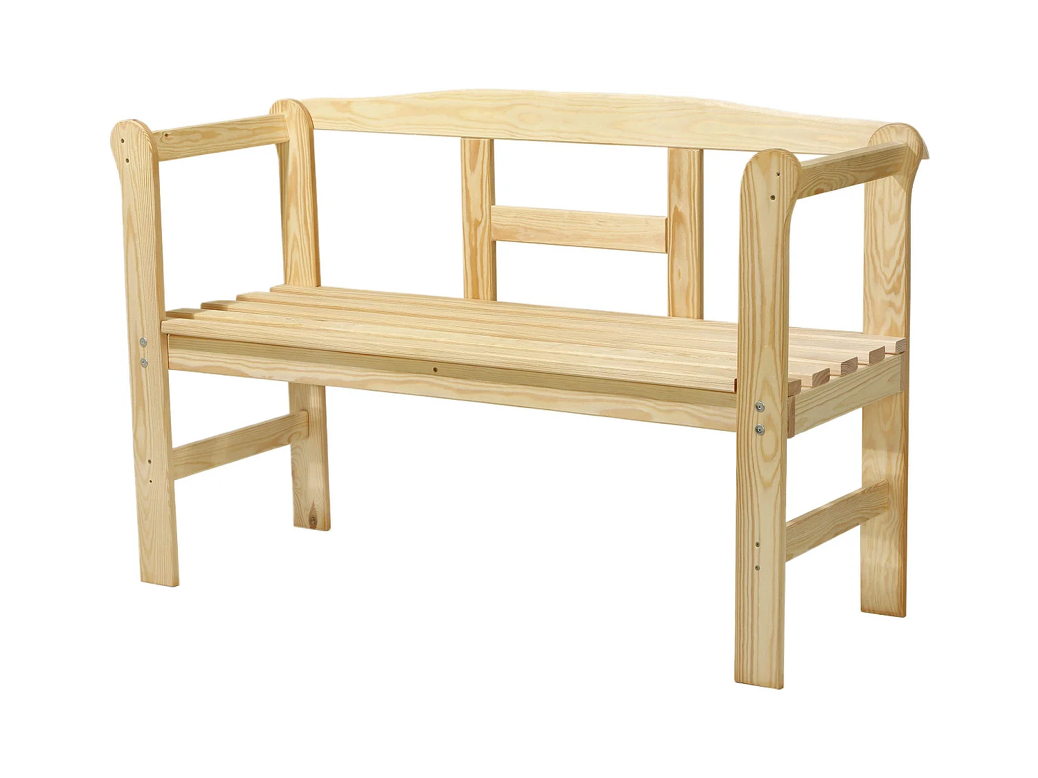 Banc de jardin en bois KADAX, 119 x 44 x 76 cm, banc en bois massif, banc en bois pour jardin, terrasse et balcon, banc de balcon résistant aux intempéries avec