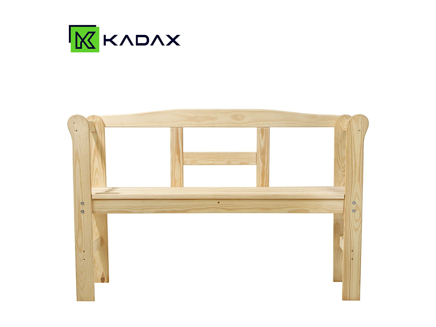 Panchina da giardino KADAX in legno con schienale 119 cm per terrazza