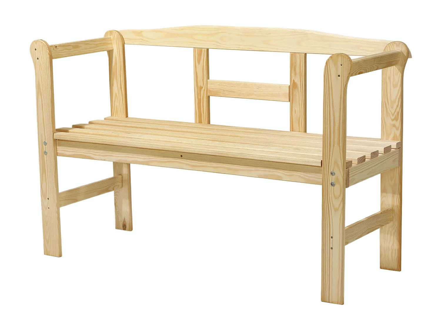 Panchina da giardino KADAX in legno con schienale 119 cm per terrazza