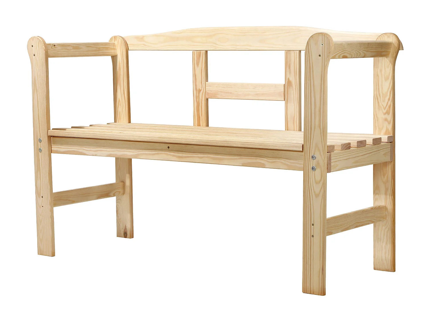 Panchina da giardino KADAX in legno con schienale 119 cm per terrazza