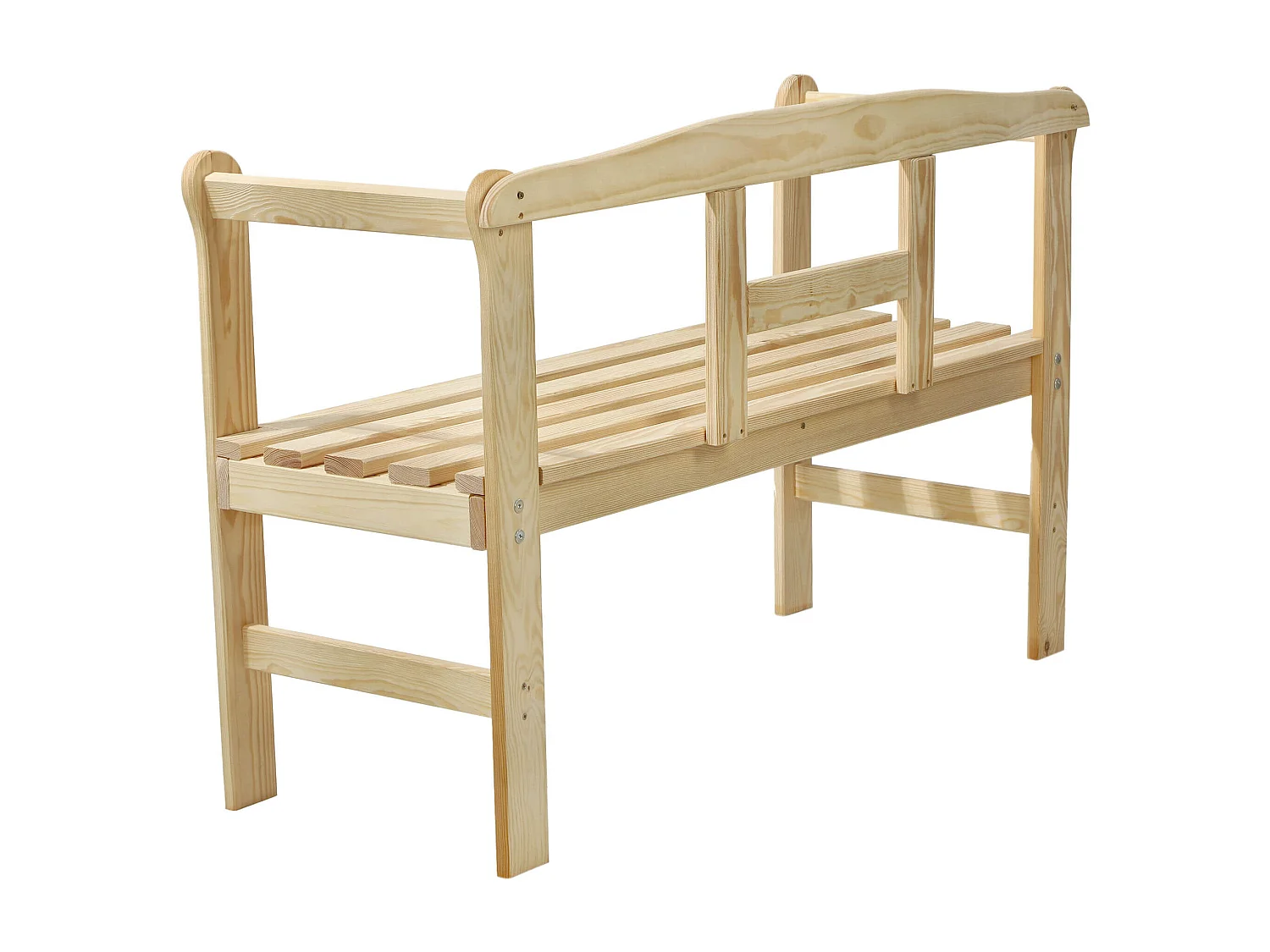 Panchina da giardino KADAX in legno con schienale 119 cm per terrazza