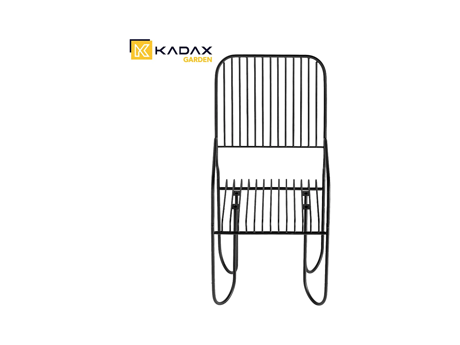 KADAX Ławka do ogrodu z oparciem Ruste 100 x 50 cm, czarna