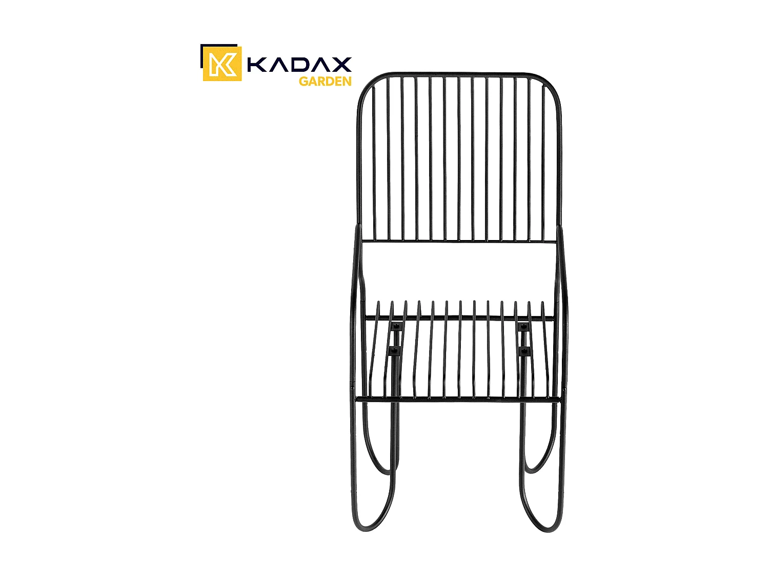 KADAX Ławka do ogrodu z oparciem Ruste 100 x 50 cm, czarna