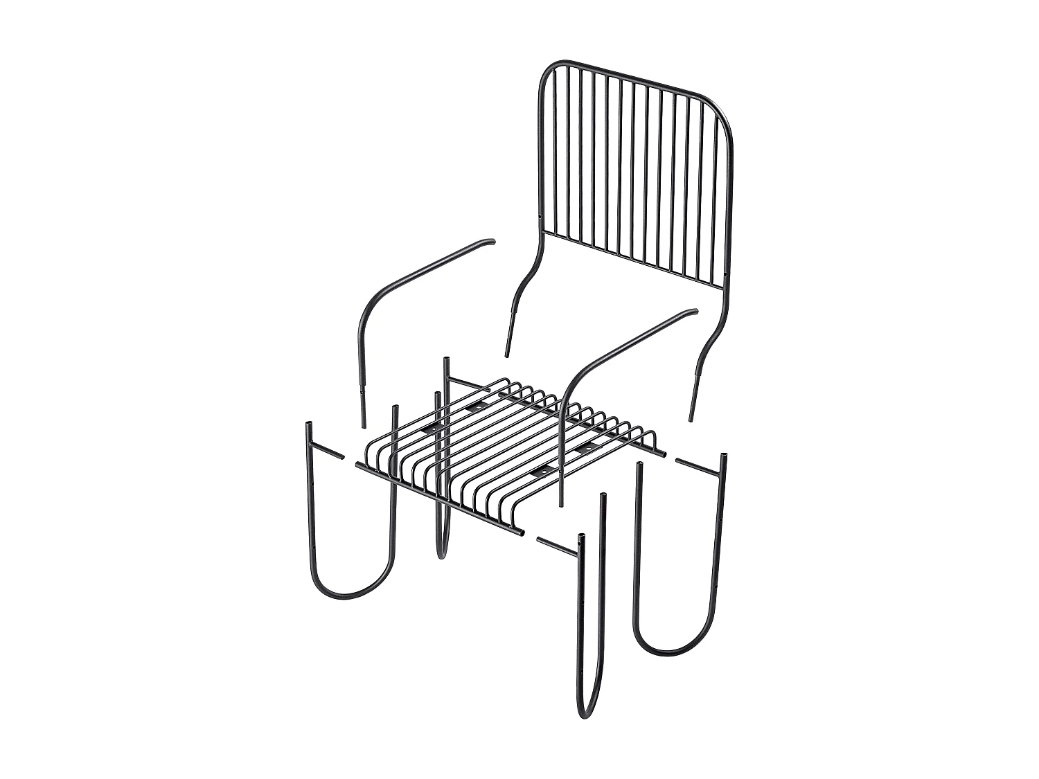 KADAX Ławka do ogrodu z oparciem Ruste 100 x 50 cm, czarna