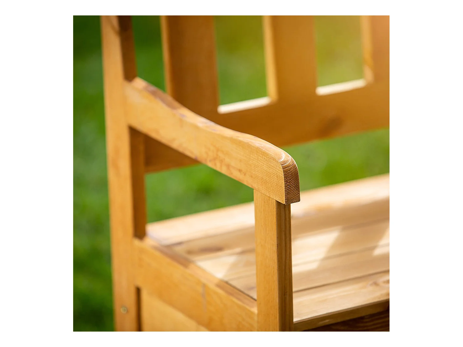 KADAX Tuinbank, 120 x 47 x 81,5 cm, weerbestendige vezelplaatbank met opbergruimte en rugleuning, bruin