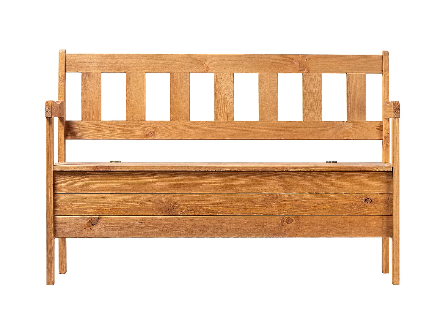 KADAX Tuinbank, 120 x 47 x 81,5 cm, weerbestendige vezelplaatbank met opbergruimte en rugleuning, bruin