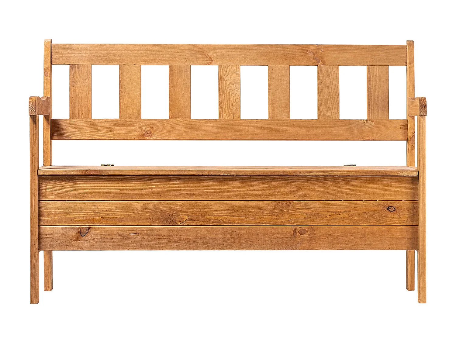 Banc de jardin KADAX, 120 x 47 x 81,5 cm, banc en panneaux de fibres résistant aux intempéries avec espace de rangement et dossier, marron