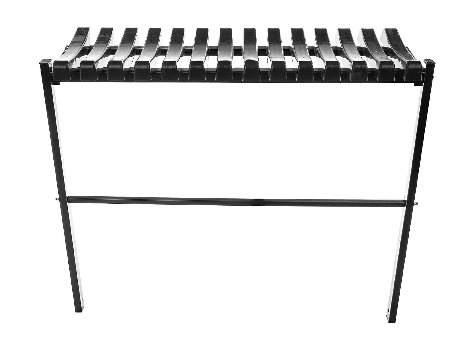 Panca funeraria KADAX 91 cm, panca da giardino con struttura pieghevole, panca da esterno salvaspazio, panca in acciaio e plastica per giardino e cimitero