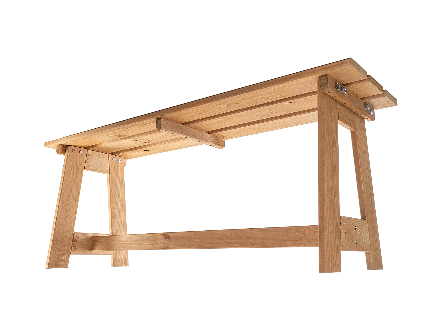 Panca da giardino in legno KADAX, 2 posti, senza braccioli e schienale, panca, panca da parcheggio, panca da esterno per balcone, giardino, terrazza (rovere dorato)