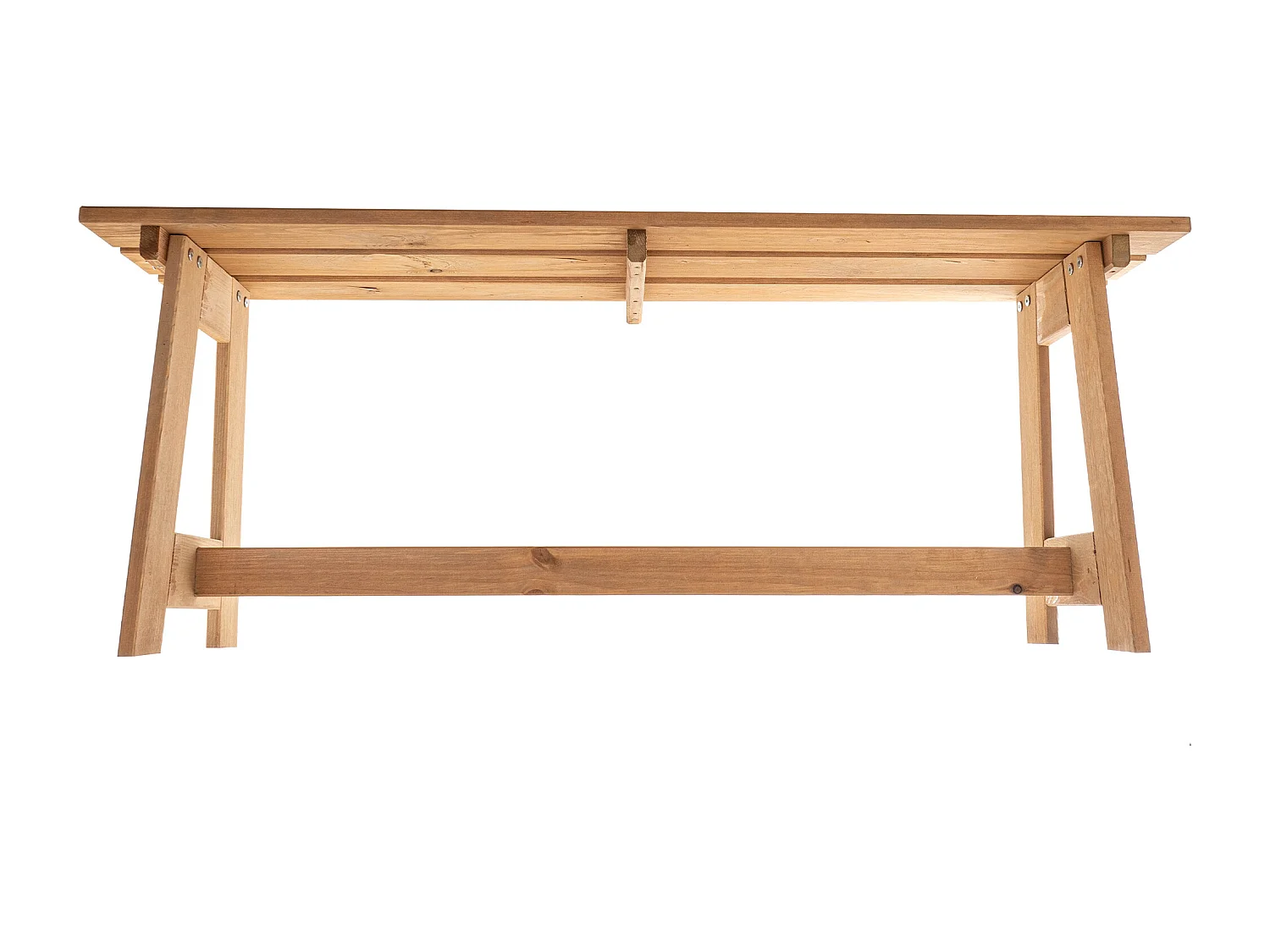 Banc de jardin en bois KADAX, 2 places, sans accoudoirs ni dossier, banc, banc de stationnement, banc extérieur pour balcon, jardin, terrasse (chêne doré)