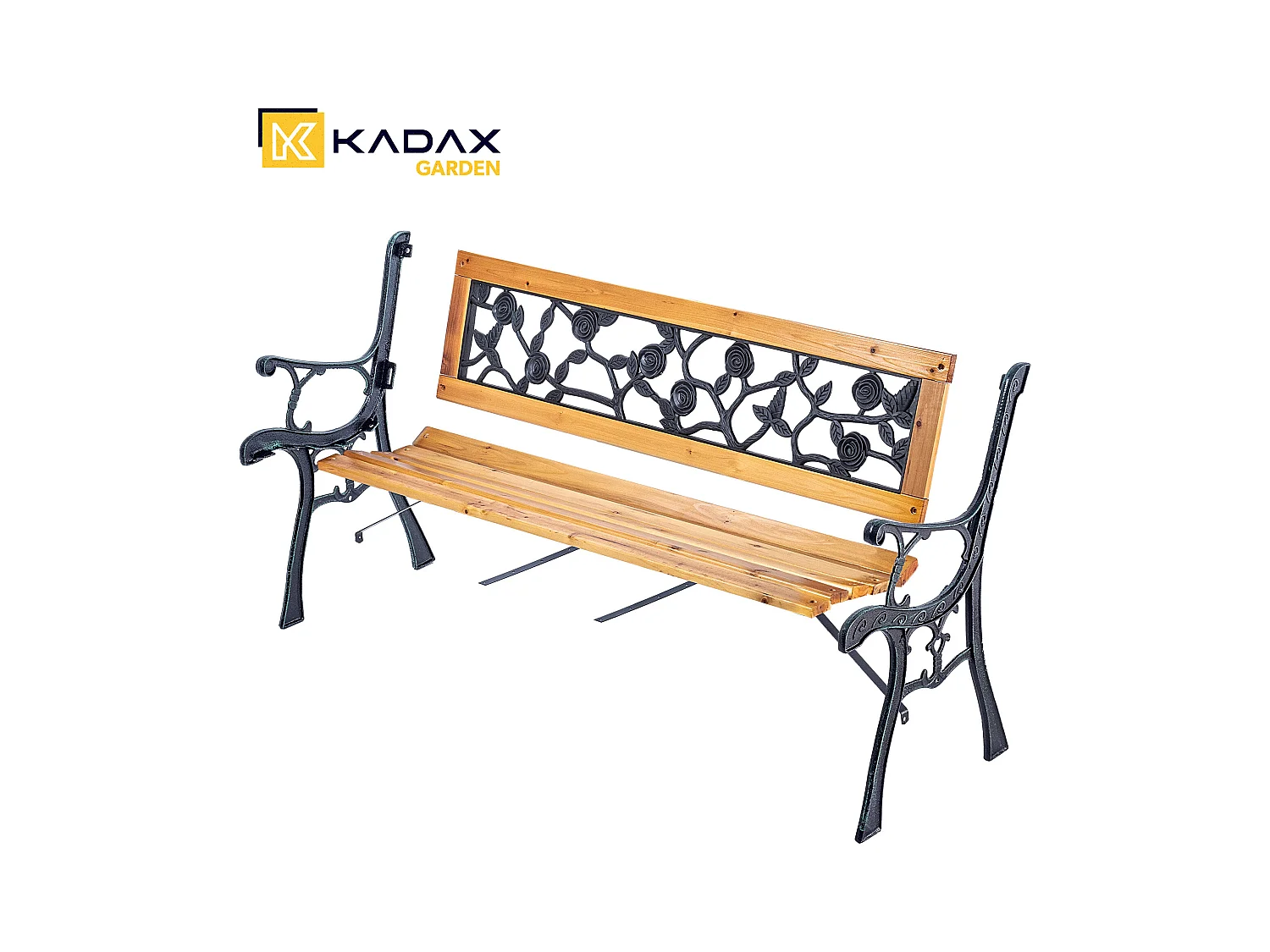KADAX Ławka ogrodowa Sables drewniana 122x53x73cm