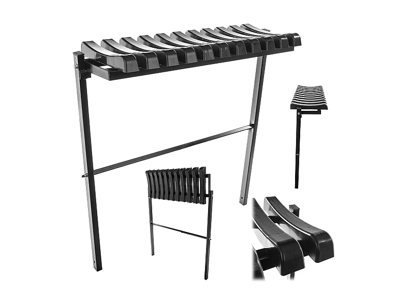 KADAX Ławka cmentarna składana Vernon 77x72,5cm czarna