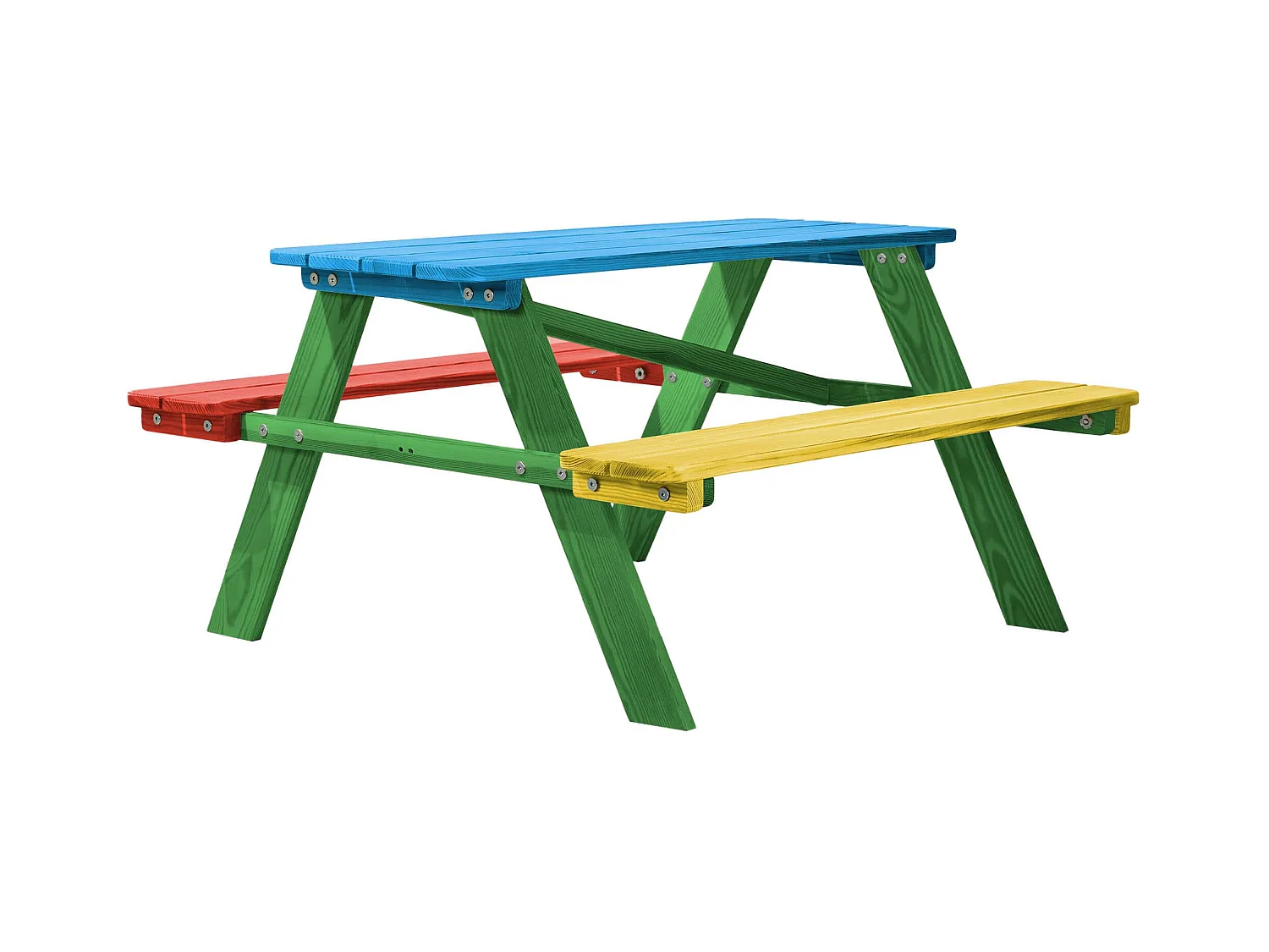 KADAX Kinder-Picknicktisch mit Bänken, Kindermöbel fürs Picknick, Kindertisch aus Holz, Picknick-Set für den Garten, Kindersitzgruppe aus Holz, Kindersitzgruppe