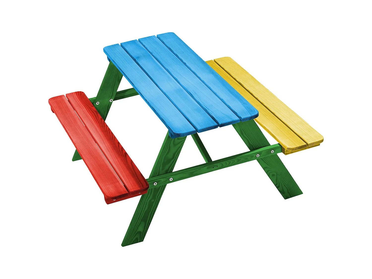 KADAX Kinder-Picknicktisch mit Bänken, Kindermöbel fürs Picknick, Kindertisch aus Holz, Picknick-Set für den Garten, Kindersitzgruppe aus Holz, Kindersitzgruppe