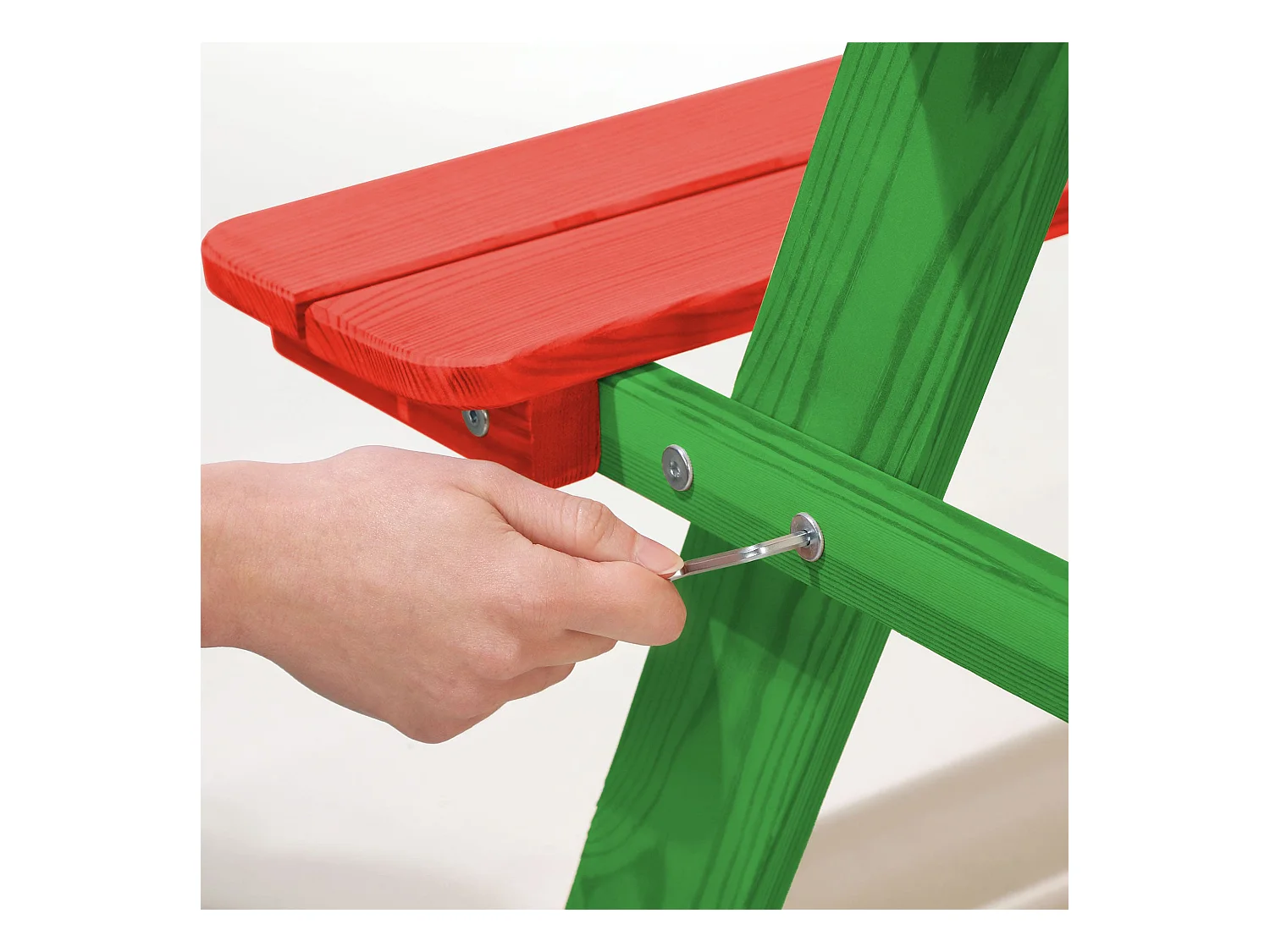 KADAX Kinder-Picknicktisch mit Bänken, Kindermöbel fürs Picknick, Kindertisch aus Holz, Picknick-Set für den Garten, Kindersitzgruppe aus Holz, Kindersitzgruppe