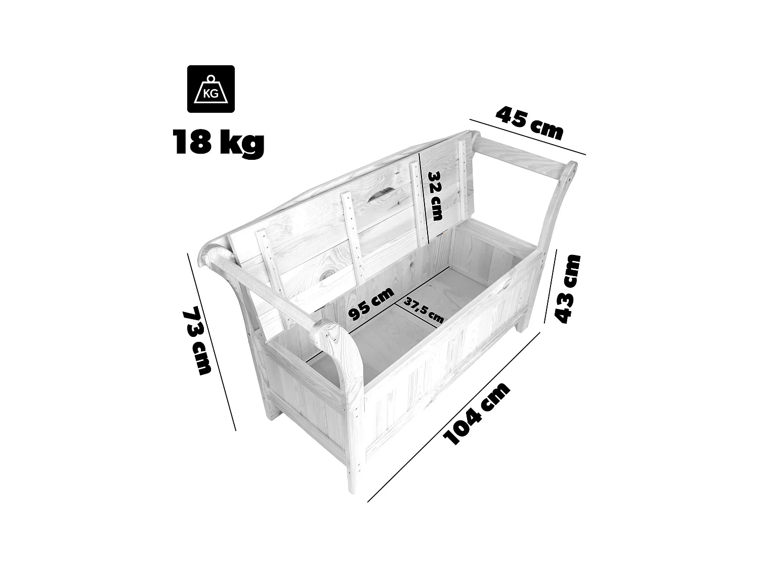 Panca da giardino con vasca Rosay bianca