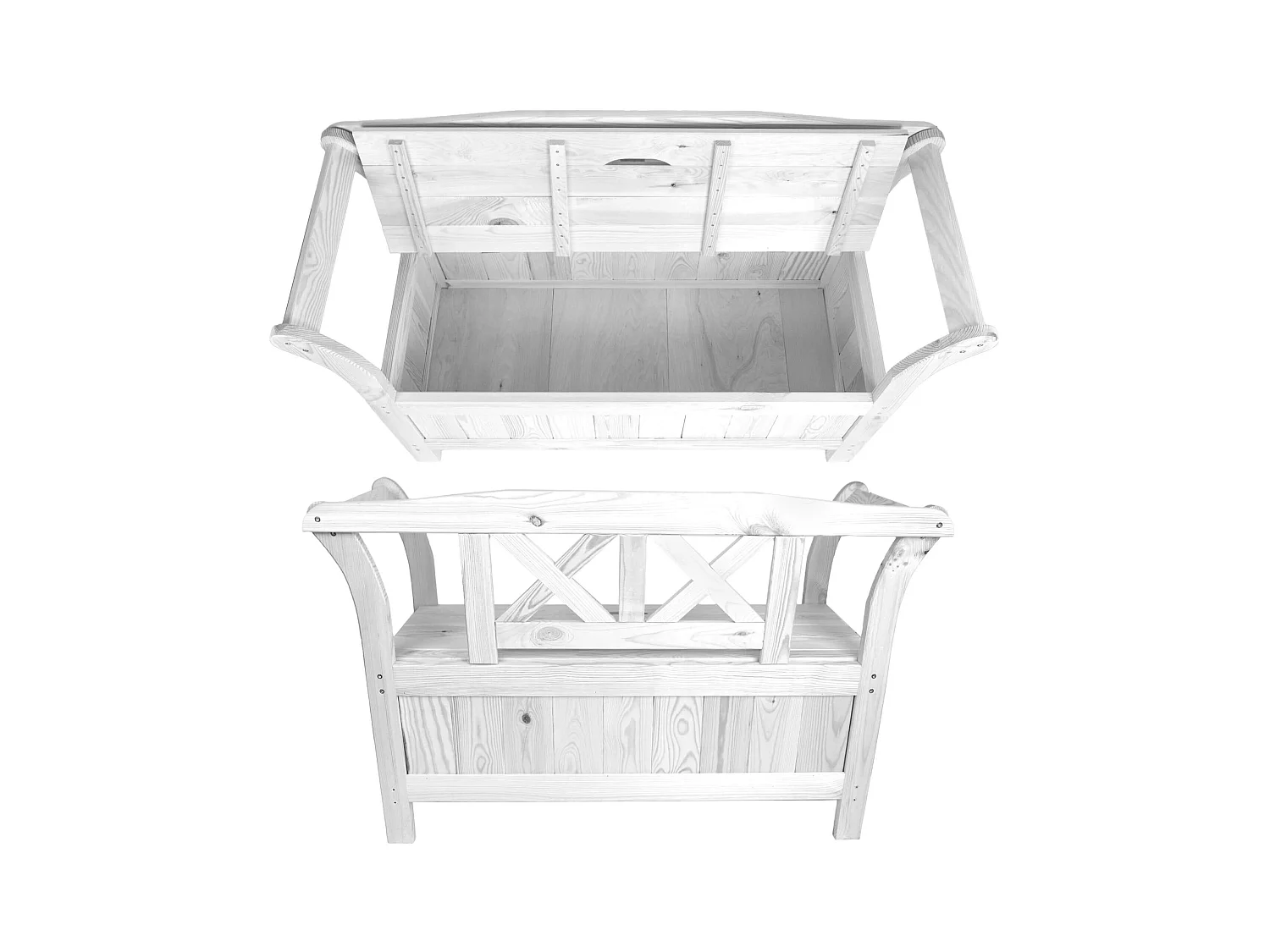 Panca da giardino con vasca Rosay bianca