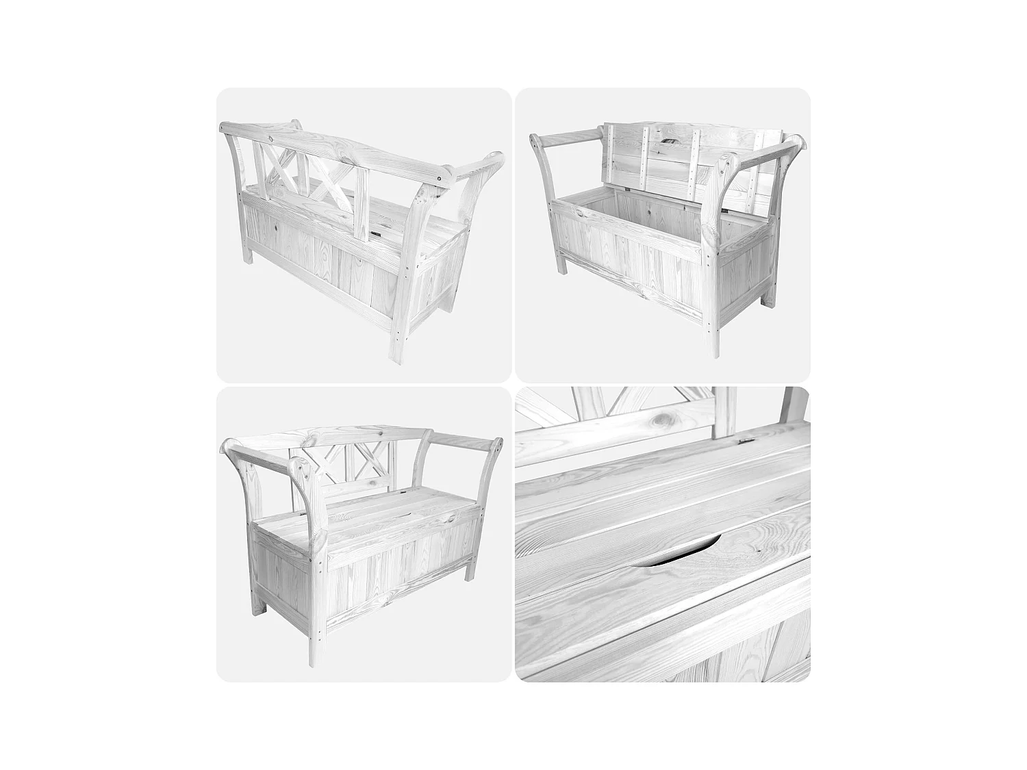 Panca da giardino con vasca Rosay bianca