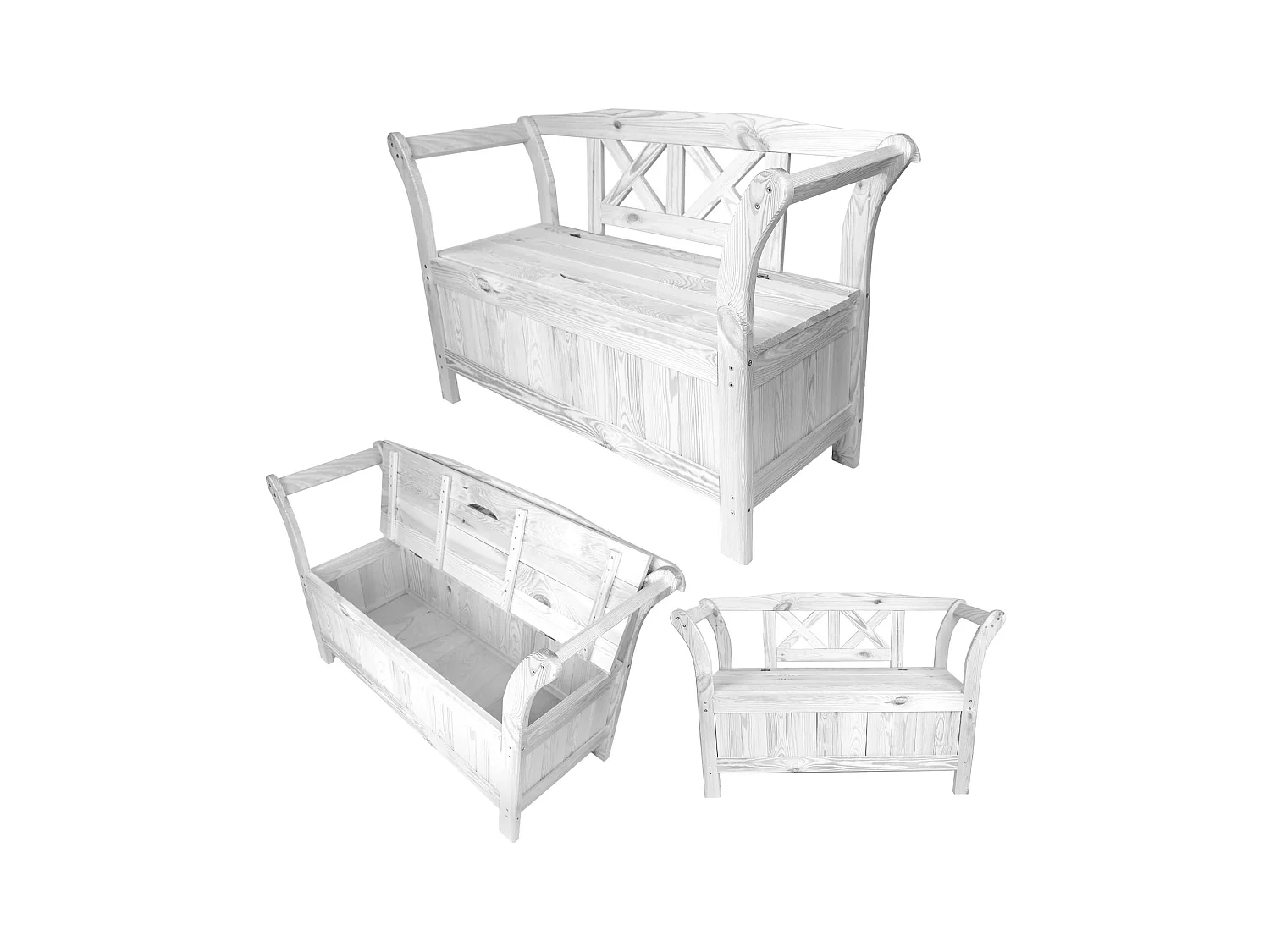 Banc de jardin avec bac Rosay blanc