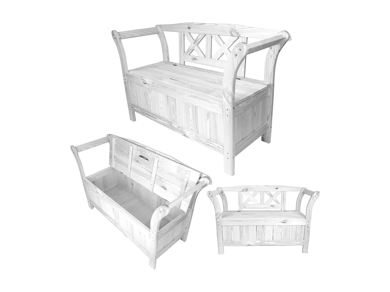 Banc de jardin avec bac Rosay blanc