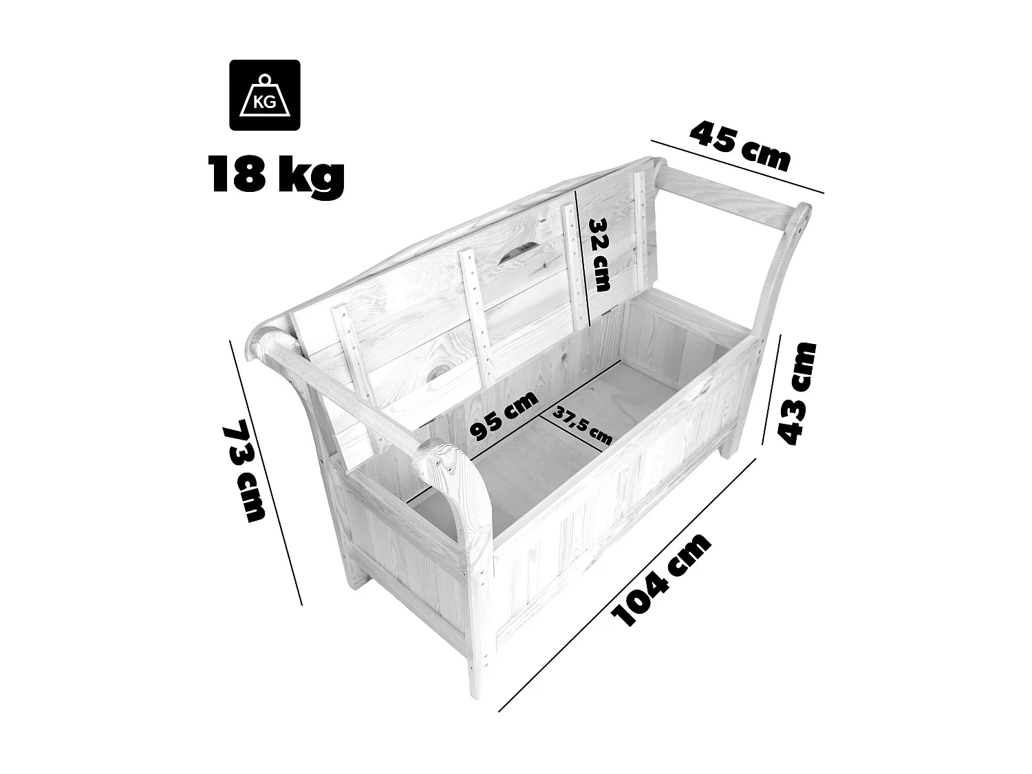 Banc de jardin avec bac Rosay blanc