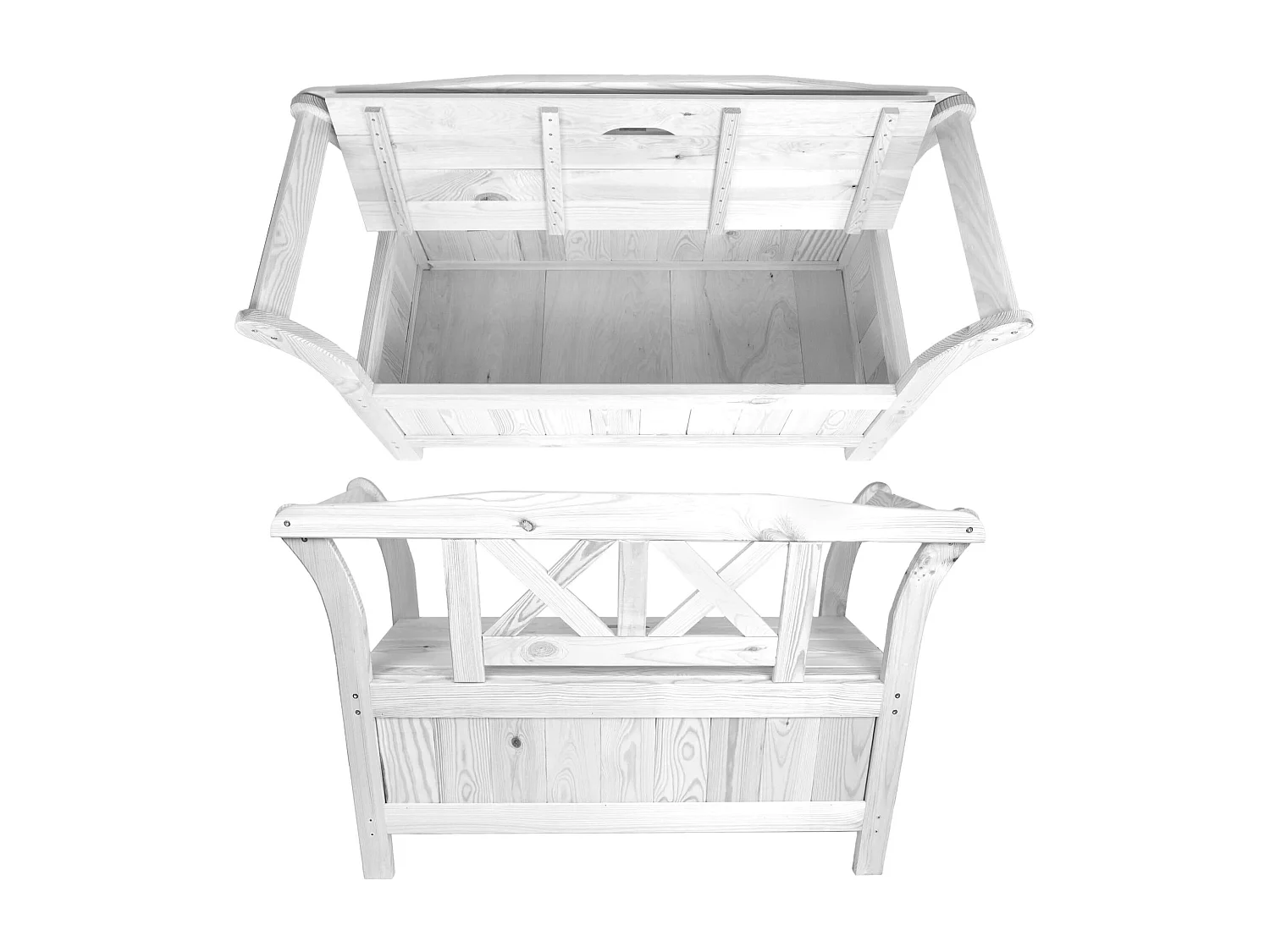 Banc de jardin avec bac Rosay blanc