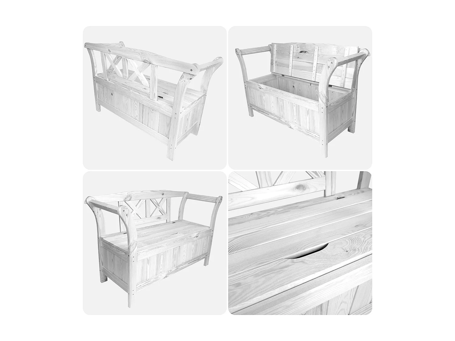 Banc de jardin avec bac Rosay blanc