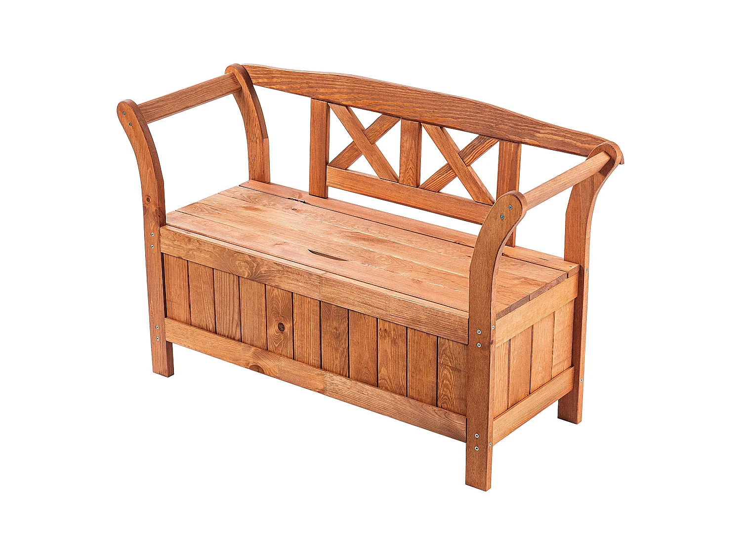 KADAX Ławka ogrodowa ze skrzynią Rosay złoty dąb